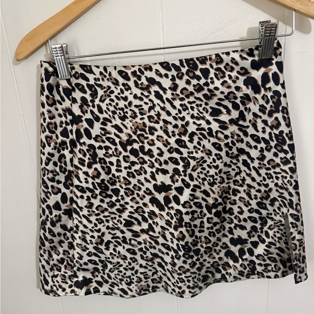 Princess Polly Leopard Print Mini Skirt - Black, Cream, Brown